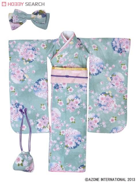 Kimono Set -Sakura Miyabi- (Light Green), Azone, Accessories, 1/3, 4580116044618